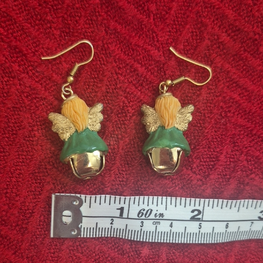 Angel Earrings with Gold Bells - Picture 4 of 5
